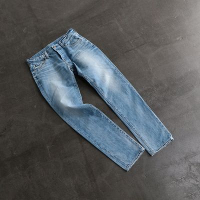 【別注】ＲＥＤ ＣＡＲＤ×ＢＬＵＥ ＷＯＲＫ コットンデニム ５ポケットスリムパンツ（ライトユーズド）