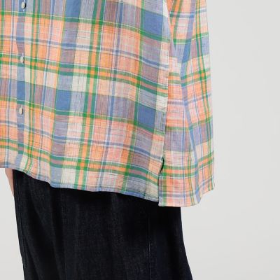 【別注】ＩＮＤＩＶＩＺＵＡＬＩＺＥＤ　ＳＨＩＲＴＳ　リネン　キャンプカラーシャツ