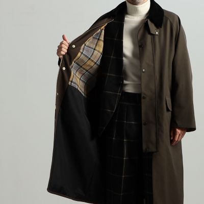 【別注】Ｂａｒｂｏｕｒ×ＴＯＭＯＲＲＯＷＬＡＮＤ　　ＯＶＥＲＳＩＺＥＤ　ＢＵＲＧＨＬＥＹ　ウールコットンツイル　ロングコート