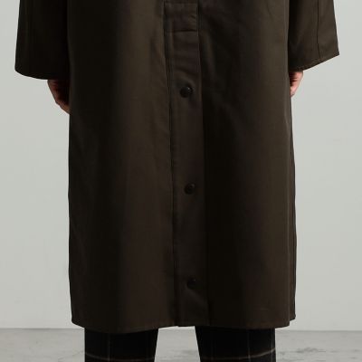【別注】Ｂａｒｂｏｕｒ×ＴＯＭＯＲＲＯＷＬＡＮＤ　　ＯＶＥＲＳＩＺＥＤ　ＢＵＲＧＨＬＥＹ　ウールコットンツイル　ロングコート