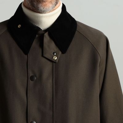 【別注】Ｂａｒｂｏｕｒ×ＴＯＭＯＲＲＯＷＬＡＮＤ　　ＯＶＥＲＳＩＺＥＤ　ＢＵＲＧＨＬＥＹ　ウールコットンツイル　ロングコート