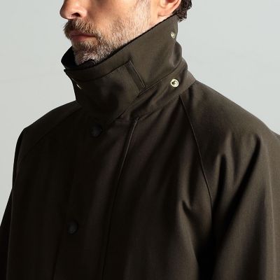 【別注】Ｂａｒｂｏｕｒ×ＴＯＭＯＲＲＯＷＬＡＮＤ　　ＯＶＥＲＳＩＺＥＤ　ＢＵＲＧＨＬＥＹ　ウールコットンツイル　ロングコート