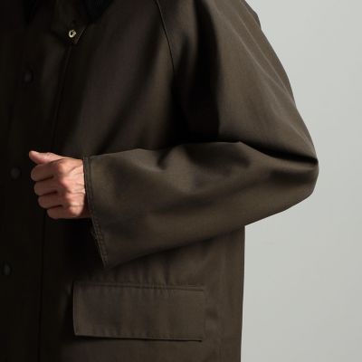 【別注】Ｂａｒｂｏｕｒ×ＴＯＭＯＲＲＯＷＬＡＮＤ　　ＯＶＥＲＳＩＺＥＤ　ＢＵＲＧＨＬＥＹ　ウールコットンツイル　ロングコート