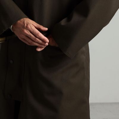 【別注】Ｂａｒｂｏｕｒ×ＴＯＭＯＲＲＯＷＬＡＮＤ　　ＯＶＥＲＳＩＺＥＤ　ＢＵＲＧＨＬＥＹ　ウールコットンツイル　ロングコート