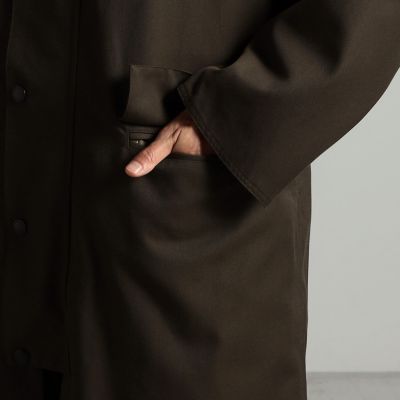【別注】Ｂａｒｂｏｕｒ×ＴＯＭＯＲＲＯＷＬＡＮＤ　　ＯＶＥＲＳＩＺＥＤ　ＢＵＲＧＨＬＥＹ　ウールコットンツイル　ロングコート