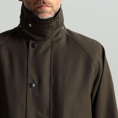 【別注】Ｂａｒｂｏｕｒ×ＴＯＭＯＲＲＯＷＬＡＮＤ　　ＯＶＥＲＳＩＺＥＤ　ＢＵＲＧＨＬＥＹ　ウールコットンツイル　ロングコート