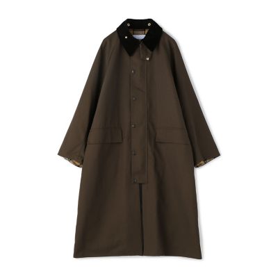 【別注】Ｂａｒｂｏｕｒ×ＴＯＭＯＲＲＯＷＬＡＮＤ　　ＯＶＥＲＳＩＺＥＤ　ＢＵＲＧＨＬＥＹ　ウールコットンツイル　ロングコート