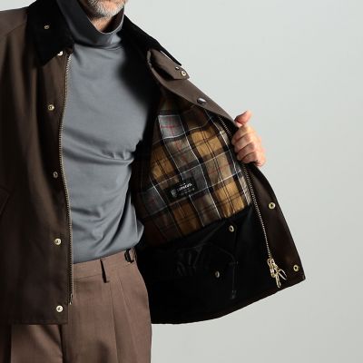 【別注】Ｂａｒｂｏｕｒ×ＴＯＭＯＲＲＯＷＬＡＮＤ　ＴＲＡＮＳＰＯＲＴ　ウールコットンツイル　ショートブルゾン