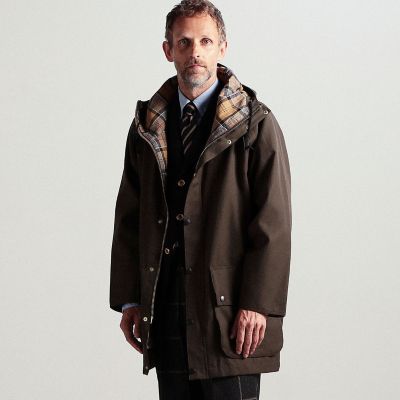 【別注】Ｂａｒｂｏｕｒ×ＴＯＭＯＲＲＯＷＬＡＮＤ　ＯＶＥＲＳＩＺＥＤ　ＨＩＫＩＮＧ　ウールコットンツイル　フーデッドコート