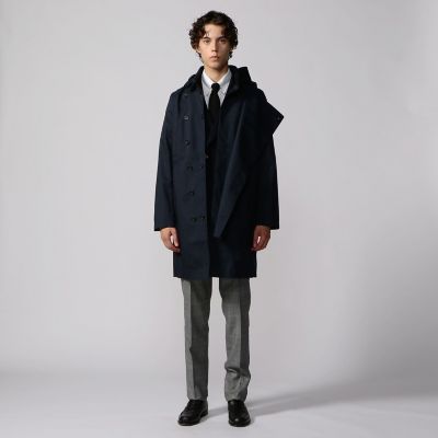 ＜TOMORROWLAND (Men)＞Ｎｏｒｗｅｇｉａｎ　Ｒａｉｎ　ポリエステル　フーデッドコート　ＤＯＵＢＬＥ　ＢＲＥＳＴＥＤ