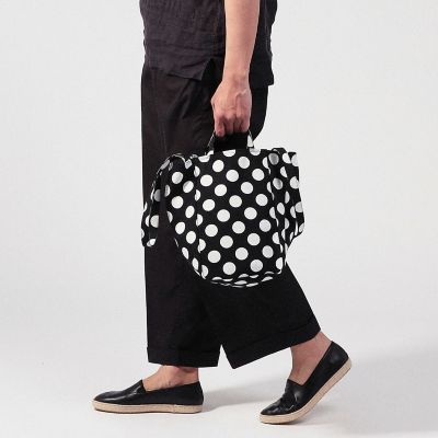 AMIACALVA コットンナイロン ラージドット イージーバッグ 