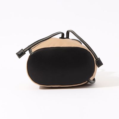 Ｔｈｅ　Ｄｉｌｅｔｔａｎｔｅ　コットン×レザー　ドローストリング巾着バッグ
