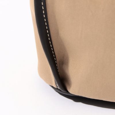 The Dilettante コットン×レザー ドローストリング巾着