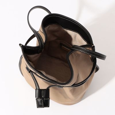 The Dilettante コットン×レザー ドローストリング