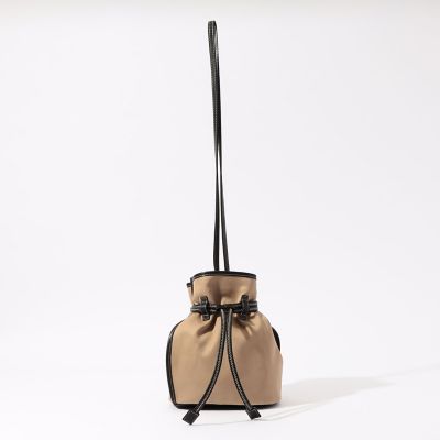 The Dilettante コットン×レザー ドローストリング