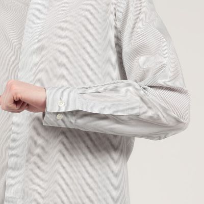 ＣＡＢａＮ　コットンブロード　ピンストライプバンドカラーシャツ