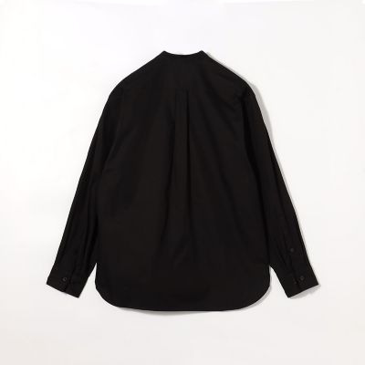 【美品】CABaN ウールシャツ バンドカラー 黒 S コットンギャバジン バンドカラーシャツ | CABaN/キャバン | 三越