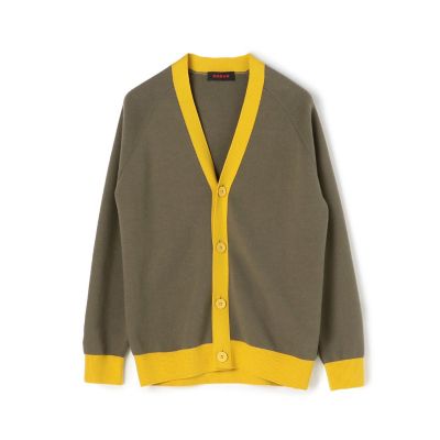 CABaN コットンカシミヤ バイカラーVネックカーディガン | CABaN