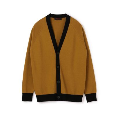 CABaN コットンカシミヤ バイカラーVネックカーディガン | CABaN