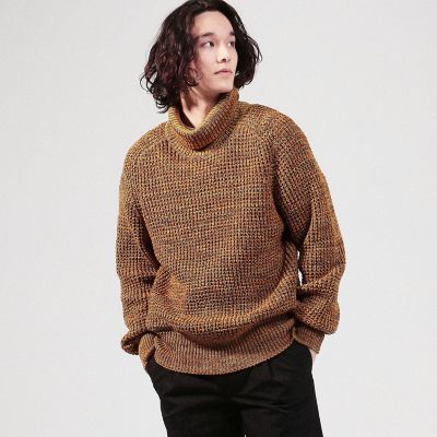 CABaN コットンカシミヤワッフルMIX ハイネックプルオーバー
