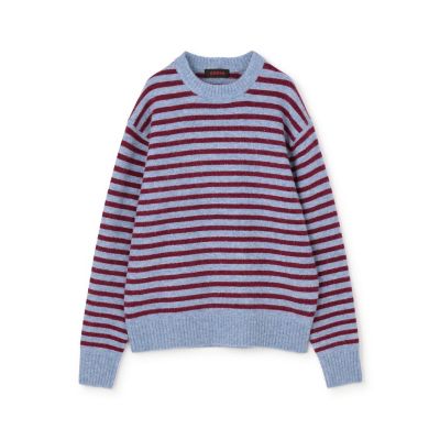 CABaN アルパカボーダー クルーネックプルオーバー　カーキ CABaN アルパカボーダー クルーネックプルオーバーカーキ