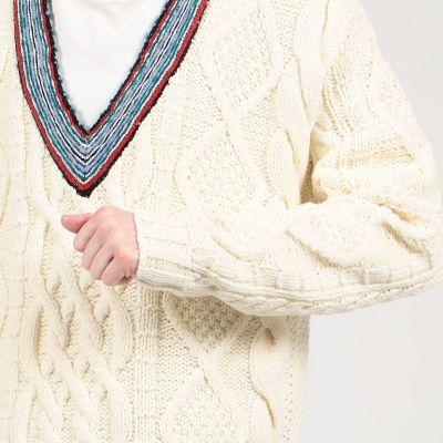 ＣＡＢａＮ　ウール　ハンドケーブル　Ｖネックプルオーバー
