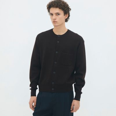 CABaN コットンカシミヤ ポケットクルーネックカーディガン