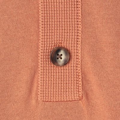 美品　キャバン　コットンカシミヤリブ ポロカラープルオーバー　ピンクベージュ caban（キャバン）の「□コットンカシミヤリブ ポロカラープル