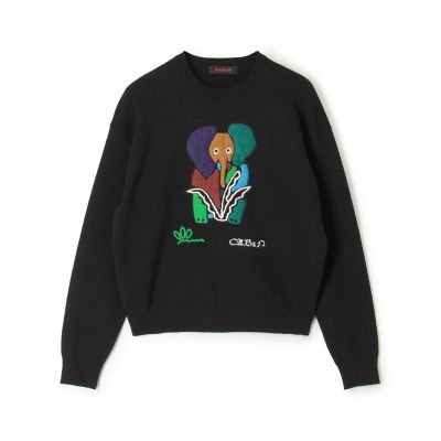 ＣＡＢａＮ　コットンカシミヤ　Ｅｌｅｐｈａｎｔエンブロイダリークルーネックプルオーバー