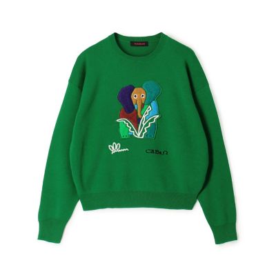 ＣＡＢａＮ　コットンカシミヤ　Ｅｌｅｐｈａｎｔエンブロイダリークルーネックプルオーバー