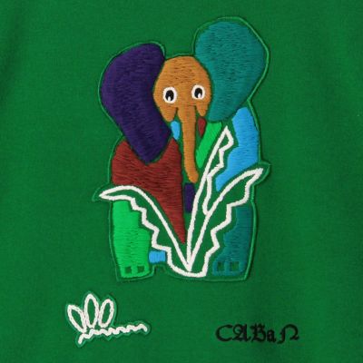 ＣＡＢａＮ　コットンカシミヤ　Ｅｌｅｐｈａｎｔエンブロイダリークルーネックプルオーバー