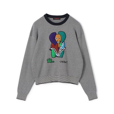 ＣＡＢａＮ　コットンカシミヤ　Ｅｌｅｐｈａｎｔエンブロイダリークルーネックプルオーバー