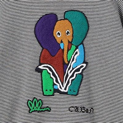 ＣＡＢａＮ　コットンカシミヤ　Ｅｌｅｐｈａｎｔエンブロイダリークルーネックプルオーバー