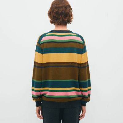 ＣＡＢａＮ　コットンカシミヤ　マルチボーダークルーネックプルオーバー