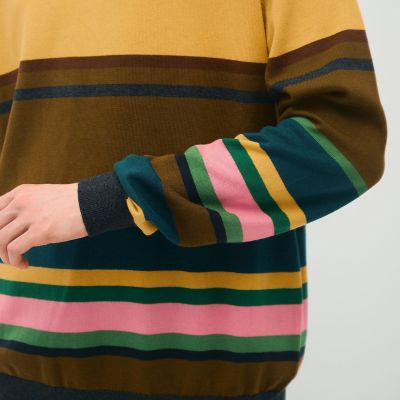ＣＡＢａＮ　コットンカシミヤ　マルチボーダークルーネックプルオーバー
