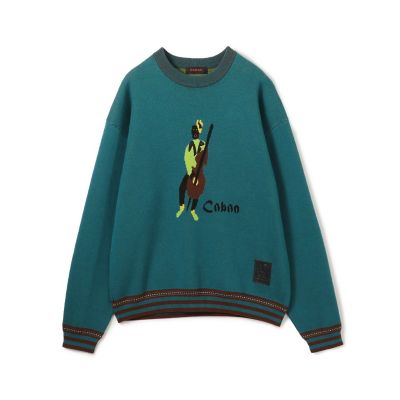 ＣＡＢａＮ　コットンカシミヤジャカード　ＪＡＺＺ　ＷＯＯＤＢＡＳＥ　クルーネックプルオーバー