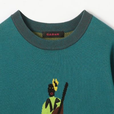 ＣＡＢａＮ　コットンカシミヤジャカード　ＪＡＺＺ　ＷＯＯＤＢＡＳＥ　クルーネックプルオーバー