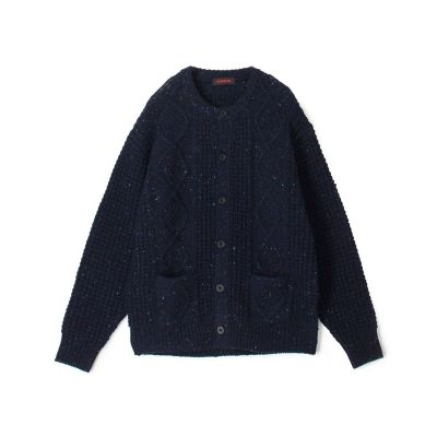 CABAN ネイビー カーディガン XS CABaN / キャバン | コットン カシミヤ クルーネック ニット