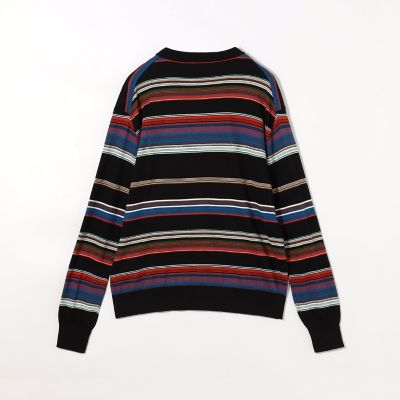 【未使用級】近年 CABaN コットンカシミヤ ヘンリーネック プルオーバー コットンカシミヤ マルチボーダーヘンリーネックプルオーバー | CABaN