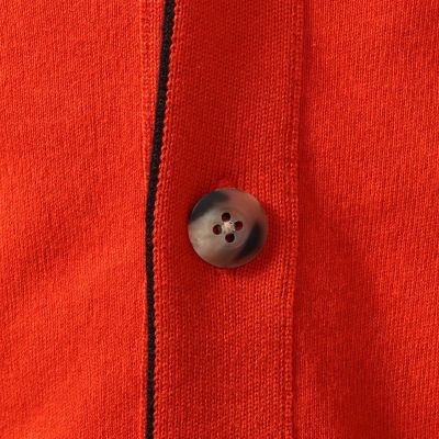 コットンカシミヤ　バイカラーＶネックカーディガン