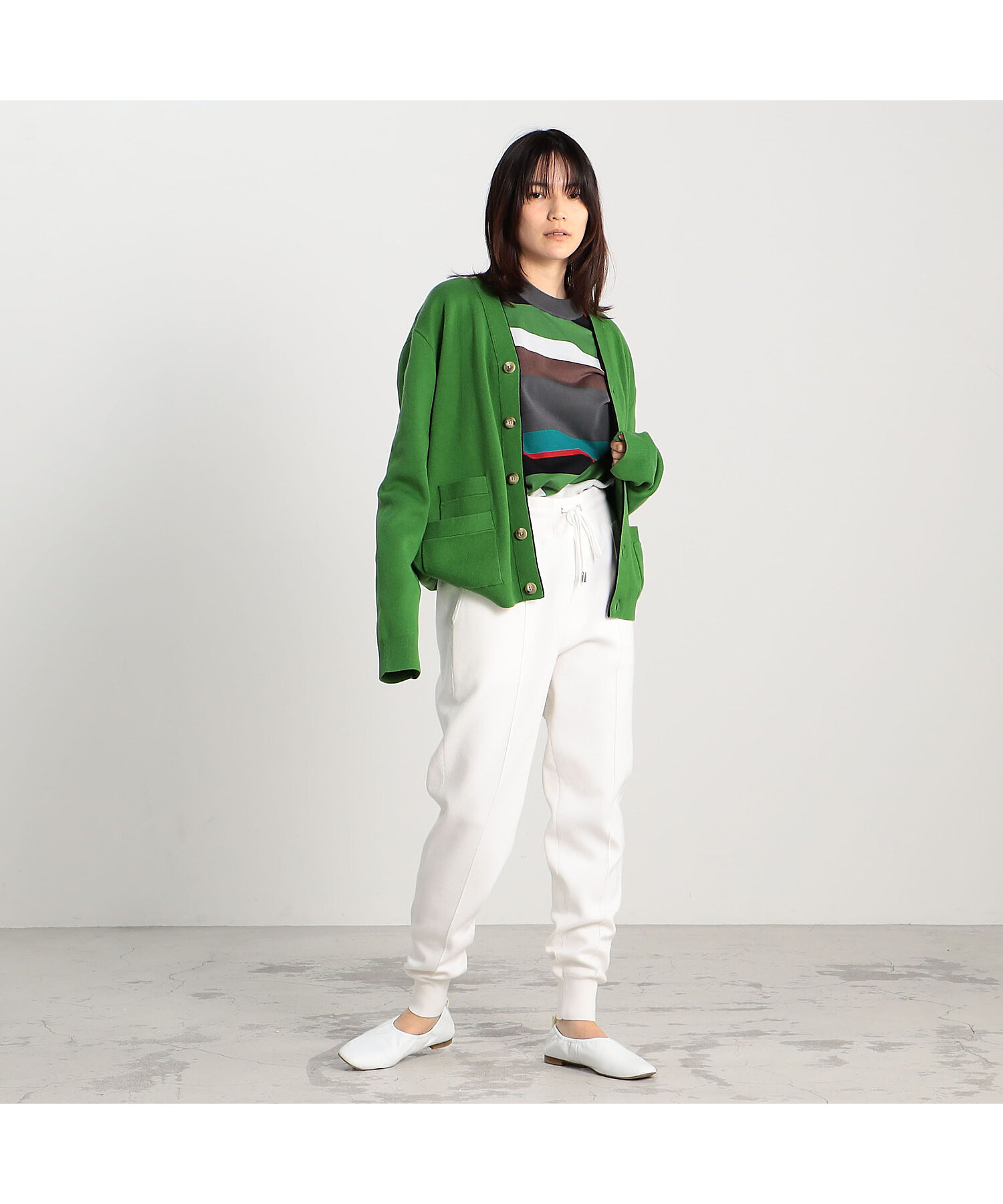 コットンカシミヤ バイカラーVネックカーディガン | CABaN コットンカシミヤ バイカラーVネックカーディガン | CABaN