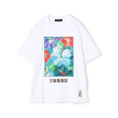  CABaN ドライスビンコットン IBIZA プリントTシャツ 12ホワイトケイ トップス