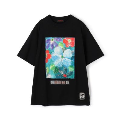  CABaN ドライスビンコットン IBIZA プリントTシャツ 18ブラックケイ トップス