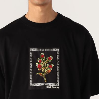 ＣＡＢａＮ　スビンコットン　ビンテージフラワーエンブロイダリーＴシャツ