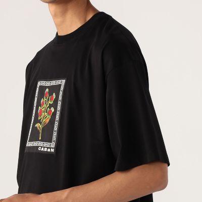 ＣＡＢａＮ　スビンコットン　ビンテージフラワーエンブロイダリーＴシャツ