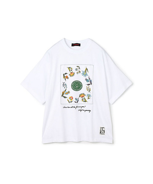 CABaN スビンコットン フラワーサークルプリントTシャツ CABaN スビンコットン フラワーサークルプリントTシャツ