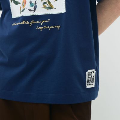 CABaN スビンコットン フラワーサークルプリントＴシャツ CABaN スビンコットン フラワーサークルプリントTシャツ