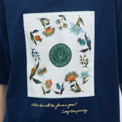 し*ち様 CABaN Tシャツ 黒 フラワープリント