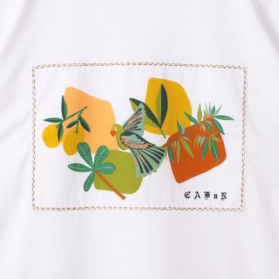 ＣＡＢａＮ　スビンコットン　ＢＩＲＤプリントＴシャツ