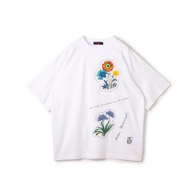 CABaN/キャバン CABaN スビンコットン FLOWERSモチーフTシャツ